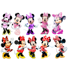 MinervaPKRDZ Imagine comestibila Minnie Mouse in rochita roz sau rosie din icing 29x20cm 